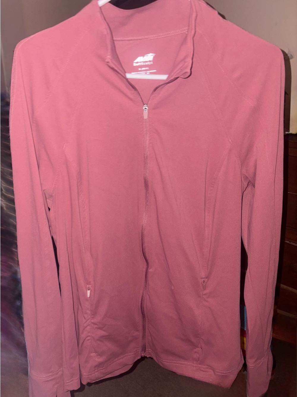 Avia Women's Dusty Rose Soft Sculpt Full-Zip Active Jacket